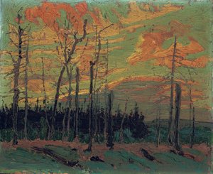 Bränt land vid solnedgången, 1915 av Tom Thomson