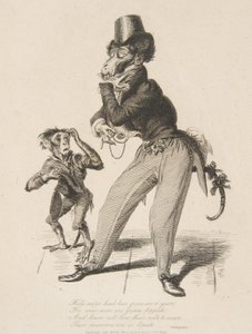 Monkey Dandy, från Monkey-ana, eller män i miniatyr, juli 1828., juli 1828. av Thomas Landseer