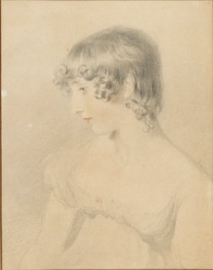 Bystporträtt av Susan Bloxam, vänd i profil till vänster, 1818 av Thomas Lawrence