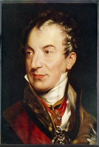 Porträtt av Clement (Klemens) Wenzel, prins av Metternich (1773-1859). österrikisk politiker. Målning av Sir Thomas Lawrence (1769-1830), olja på duk, mellan 1814 och 1819. Engelsk konst av Thomas Lawrence