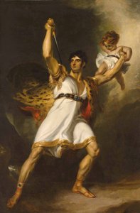 Porträtt av John Philip Kemble (1757-1823), fullängd, som Rolla från Sheridans Pizarro (olja på duk) av Thomas Lawrence