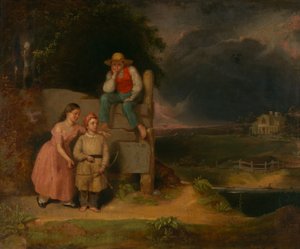 Barn i en storm
