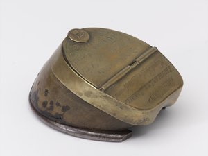 Hästs hov bläckhus tillhörande kapten William Tyrwhitt Drake, Royal Horse Guards, ca 1829 (bläckhus, hästhov)