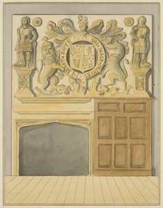 Öppen spis hos Mr. Barne, Counterslip (akvarell på papper) av Thomas Leeson the Elder Rowbotham
