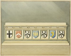 Heraldiska lager på Walter Framptons grav i St John