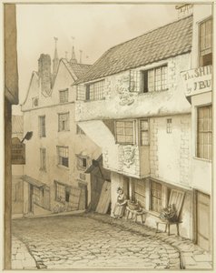 Nedre änden av Steep Street, med hus av Thomas Leeson the Elder Rowbotham