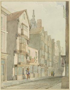 Mary-le-Port Street (akvarell på papper) av Thomas Leeson the Elder Rowbotham
