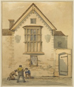 Old House, kallat Palace, i Pile Street (akvarell på papper) av Thomas Leeson the Elder Rowbotham