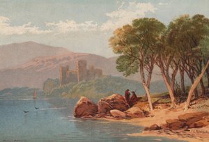 Skottland, Loch Ness (färg litho) av Thomas Leeson the Elder Rowbotham