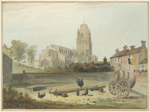 St Mary Redcliffe Church från nordost av Thomas Leeson the Elder Rowbotham
