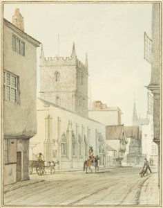 Peterskyrkan och prästgården (akvarell på papper)