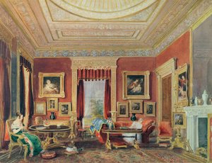 The Drawing Room, Leigh Court, Bristol, ca 1840 (akvarell på papper)