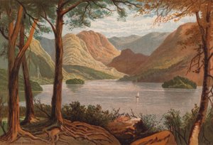 The English Lakes, Derwentwater (färg litho)