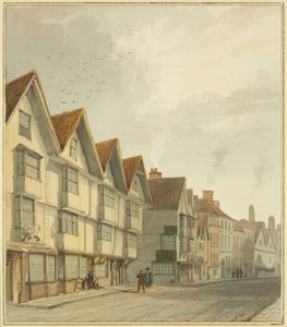 Thomas Street, som visar "White Lion" (akvarell på papper) av Thomas Leeson the Elder Rowbotham