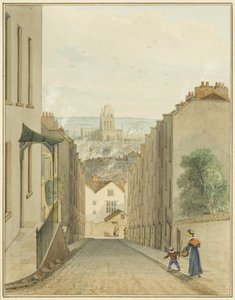 Utsikt från toppen av Lodge Street (akvarell på papper) av Thomas Leeson the Elder Rowbotham