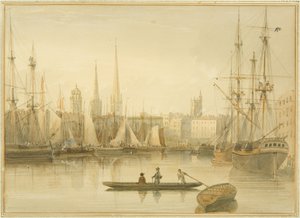 Utsikt över den flytande hamnen från Redcliffe Back Ferry av Thomas Leeson the Elder Rowbotham