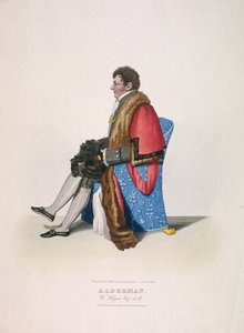 Alderman Sir William Heygate, sittande och i medborgardräkt som visar mantel och hatt, 1825
