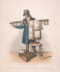 Klockare med stativ för sina klockor, 1820