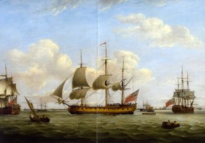HMS Maria Anna-Earl av Chatham- Achilles-Thomas Luny