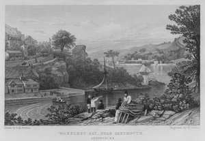 Warfleet Bay, nära Dartmouth, Devonshire (gravyr)