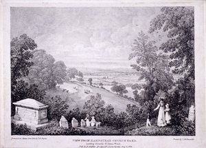 Översikt över Hampstead, London. 1822 av Thomas Mann Baynes
