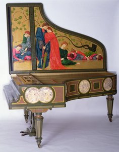 Konsertflygel av Sebastien Erard, ca 1850 (målat trä, ebenholts och elfenbenstangenter)