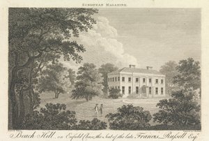Beach Hill, på Enfield Chase, säte för framlidne Francis Russell, Esquire, yttre förort - norr av Thomas Medland