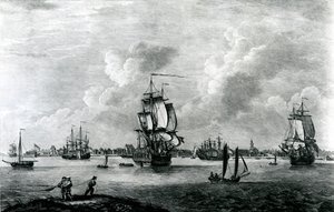 En vy av Charles Town, huvudstaden i South Carolina i Nordamerika, graverad av Pierre Charles Canot