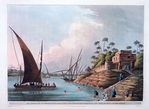 Arabiskt sommarhus vid kanalen Menouf, Egypten, 1801