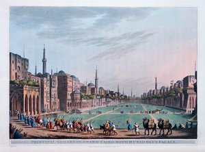 Huvudtorget i Grand Cairo, med Murad Beys-palatset, 1801 av Thomas Milton