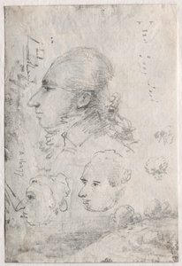 Studier av huvuden (verso)