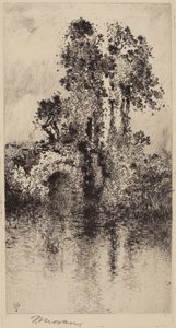 Bro och träd av Thomas Moran