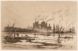Communipaw, N.J. av Thomas Moran