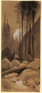Teckning, I Yosemite Valley, 1872 av Thomas Moran