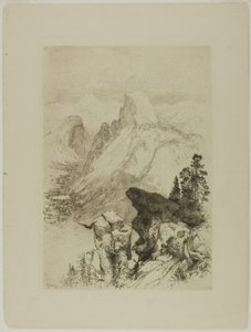 Half-Dome, utsikt från Moran Point av Thomas Moran