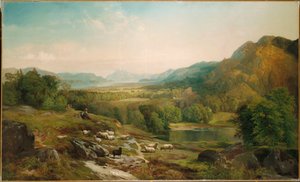 Minding the Flock, c.1867 av Thomas Moran
