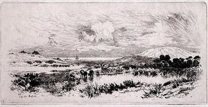 Montauk Ponds, Long Island av Thomas Moran