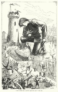 Illustration för Gullivers resor av Jonathan Swift (gravyr)