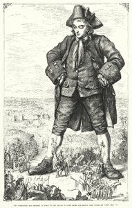 Illustration för Gullivers resor av Jonathan Swift (gravyr)