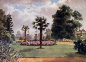 Kew Gardens: The Palm Trees and Main Gate (färg litho)
