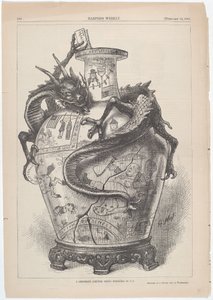En diplomatisk (kinesisk) design presenterad för U.S.A. av Thomas Nast