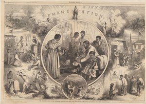Emancipation of the Black - The Past and the Future från Harpers Weekly, 24 januari 1863. av Thomas Nast
