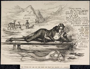 Oscar Wilde som Narcissus (med en inskription) (gravyr)