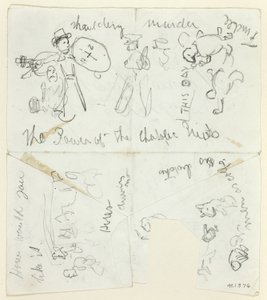 Blad med skisser: De katolska prästernas makt (recto); Blad med skisser (verso)