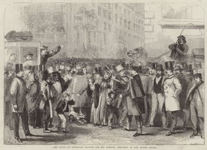 Folkmassan i Baltimore väntar på Lincoln.