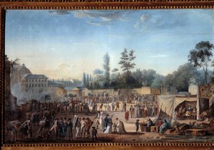 Utsikt över Tuilerierna Place de la Revolution (1789-1799) Utsikt över Tuilerierna och nuvarande Place de la Concorde. Målning av Thomas Naudet (1778-1810) av Thomas Naudet