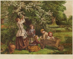 majblomningar (chromolitho) av Thomas P. Hall