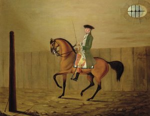 Gentleman på en Bay Horse i en ridskola av Thomas Parkinson