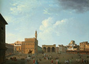 Utsikt över Piazza della Signoria, Florens