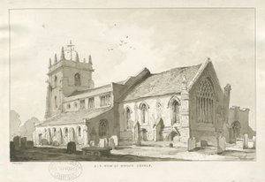 Audley Church: sepiateckning av Thomas Peploe Wood